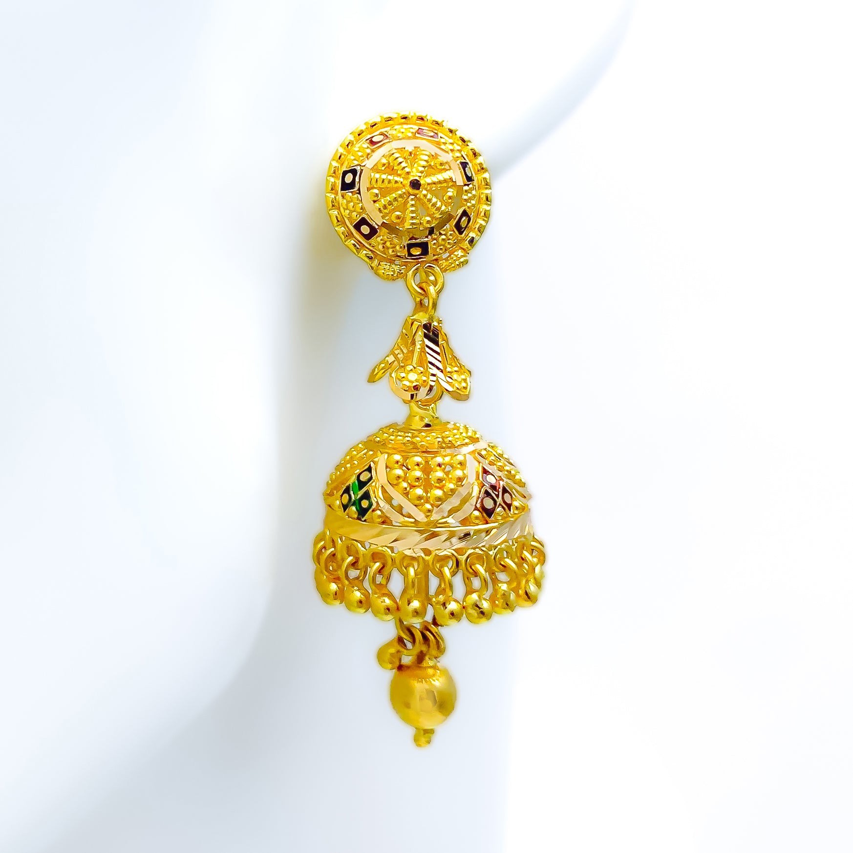 Gold Finish Pearl Jhumka Earrings Design by VASTRAA Jewellery at Pernia's  Pop Up Shop 2024